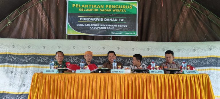 Pengukuhan Kelompok Sadar Wisata (Pokdarwis) Danau Ta’ di Desa Samaenre, Kecamatan Bengo